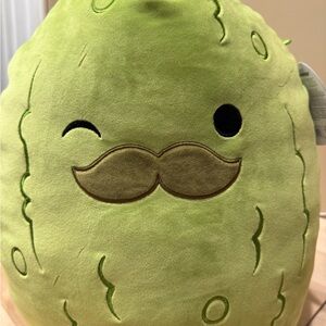 Squishmallows Charlie the Green Pickle Plush with Mustache